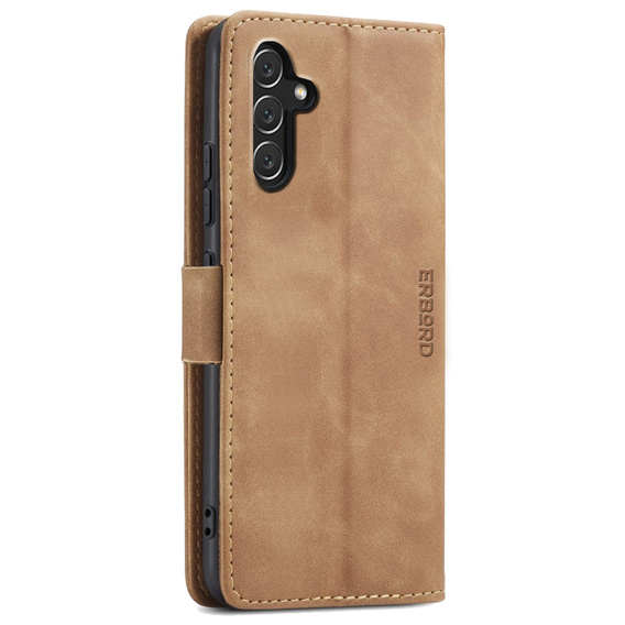 Etui do Samsung Galaxy A14 4G/5G, ERBORD Vintage portfel z klapką, brązowe