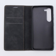 Case for Samsung Galaxy S23, ERBORD Vintage, wallet with flap, black