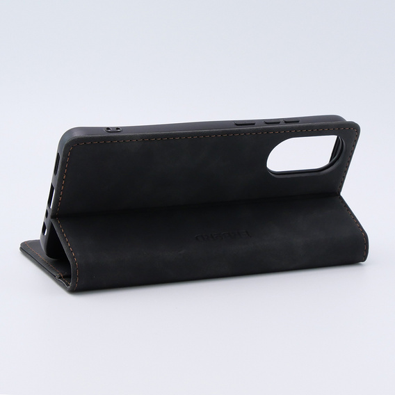 Case for Oppo A78 4G, ERBORD Vintage, wallet with flap, black