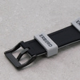 ERBORD Universal Silicone Strap 22mm, Dual Color, grey / black / black buckle