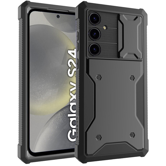 Case for Samsung Galaxy S24, ERBORD Rugged Case, black