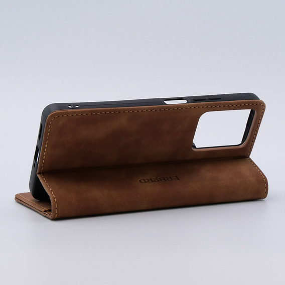 Case for Xiaomi Redmi Note 12 5G / Poco X5 5G, ERBORD Vintage, wallet with flap, brown