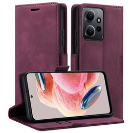 Case for Xiaomi Redmi Note 12 5G / Poco X5 5G, ERBORD Vintage, wallet with flap, red