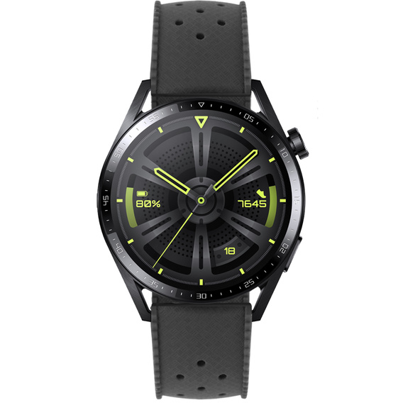 Pasek Silikonowy ERBORD Uniwersalny 22mm, Tropic, czarny / czarna klamra