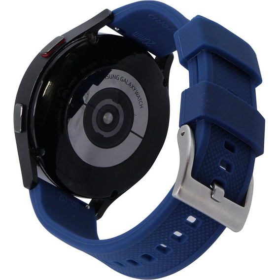 Pasek Silikonowy ERBORD Uniwersalny 20mm, Dual Color, niebieski / srebrna klamra