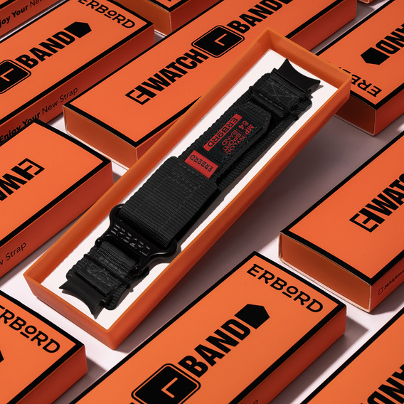 Pasek Nylonowy ERBORD MP84 do Samsung Galaxy Watch 4/5/6 40/42/43/44/45/46/47MM, Czarny