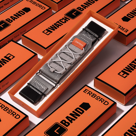 Pasek Nylonowy ERBORD Runner Quickfit do Garmin Fenix 5X/6X/6X PRO/7X, Szary