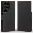 Leather case for Samsung Galaxy S24 Ultra, ERBORD LeatherWallet, black