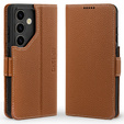 Leather case for Samsung Galaxy S24, ERBORD LeatherWallet, brown