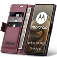 Etui do Motorola Edge 60 Pro, ERBORD Glossy Litchi, portfel z klapką, czerwone