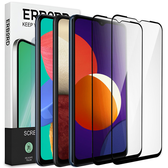 2x Tempered Glass for Samsung Galaxy M33/M12/A32/A12 5G, ERBORD 3D full display
