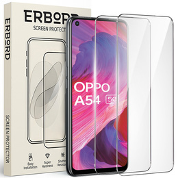 2x Tempered Glass for Oppo A54 5G/A74 5G/A93 5G, ERBORD 9H Hard Glass for phone screen