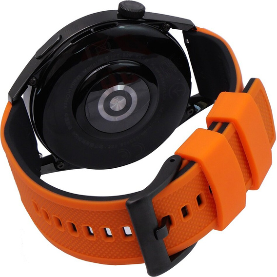 ERBORD Universal Silicone Strap 22mm, Dual Color, orange / black / black buckle