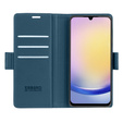 Case for Samsung Galaxy A25 5G, ERBORD Glossy Litchi, wallet with flap, blue