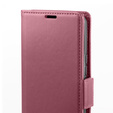 Case for Motorola Edge 60 / 60 Fusion, ERBORD Glossy Litchi, wallet with flap, red