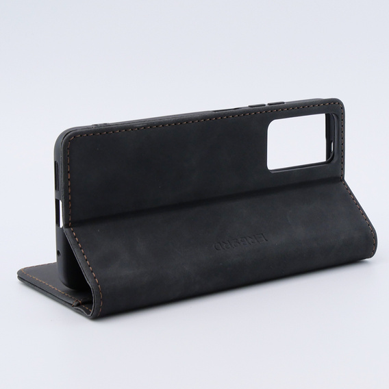 Etui do Xiaomi Redmi Note 12S, ERBORD Vintage portfel z klapką, czarne