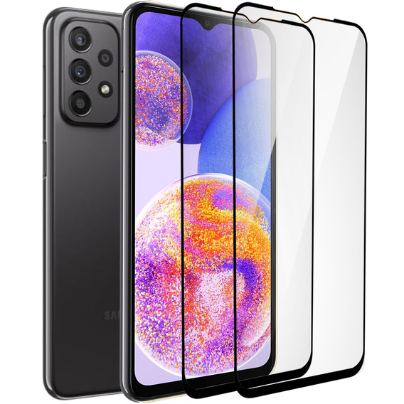 2x Szkło Hartowane do Samsung Galaxy A23 4G/5G, ERBORD 3D pełne, szybka na cały ekran