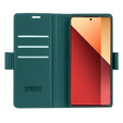 Case for Xiaomi Redmi Note 13 Pro 4G / Xiaomi Redmi Note 14S / Xiaomi Poco M6 Pro 4G, ERBORD Glossy Litchi, wallet with flap, green