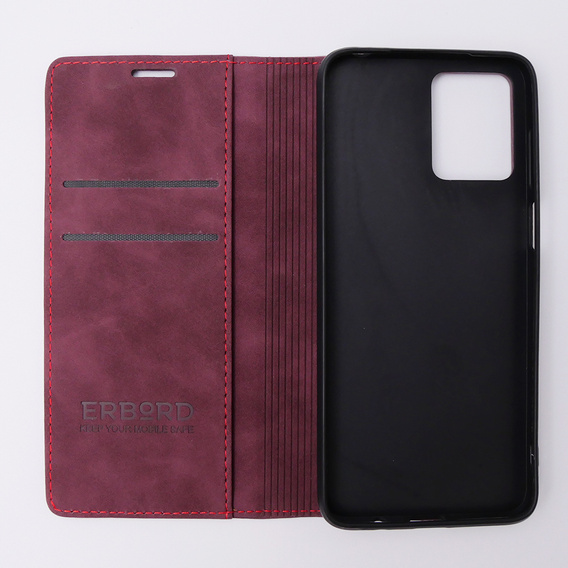 Case for Motorola Moto G53, ERBORD Vintage, wallet with flap, red