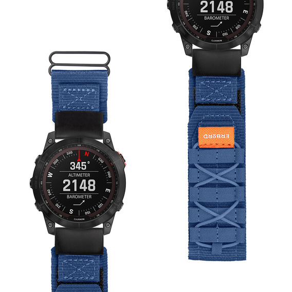 Pasek Nylonowy ERBORD Runner Quickfit do Garmin Fenix 5/6/6 PRO/7 Forerunner 965/955/945, Niebieski