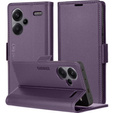 Etui do Xiaomi Redmi Note 13 Pro+, ERBORD Glossy Litchi, portfel z klapką, fioletowe