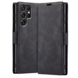 Case for Samsung Galaxy S23 Ultra, ERBORD Vintage, wallet with flap, black