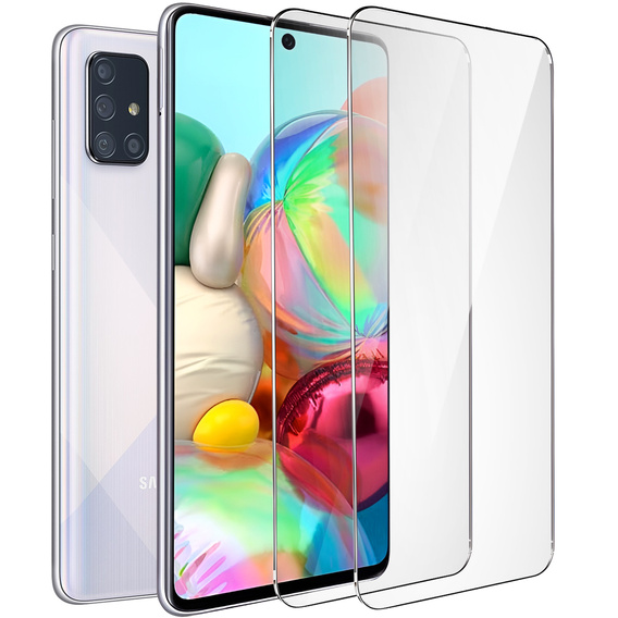 2x Tempered Glass for Samsung Galaxy A71, ERBORD 9H Hard Glass for phone screen