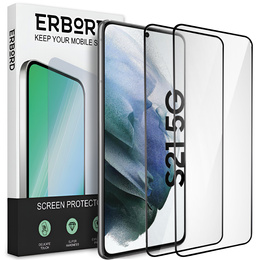2x Tempered Glass for Samsung Galaxy S21, ERBORD 3D full display
