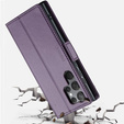 Case for Samsung Galaxy S24 Ultra, ERBORD Glossy Litchi, wallet with flap, purple