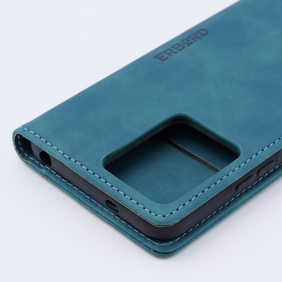 Etui do Xiaomi Redmi Note 12 4G, ERBORD Vintage portfel z klapką, niebieskie
