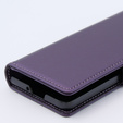 Case for Samsung Galaxy Z Fold 5 5G, ERBORD Glossy Litchi, wallet with flap, purple