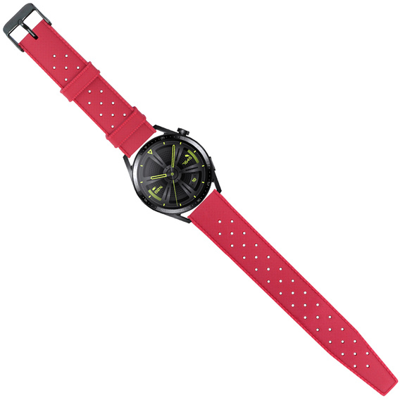 Pasek Silikonowy ERBORD Uniwersalny 22mm, Tropic, czerwony / czarna klamra