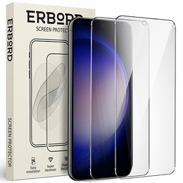 2x Tempered Glass for Samsung Galaxy S23, ERBORD 9H Hard Glass for phone screen