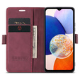 Case for Samsung Galaxy A14 4G/5G, ERBORD Vintage, wallet with flap, red