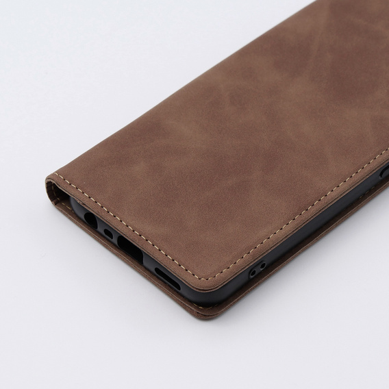 Etui do Oppo A78 4G, ERBORD Vintage portfel z klapką, kawowe