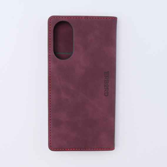 Etui do Oppo A78 4G, ERBORD Vintage portfel z klapką, czerwone