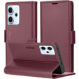 Case for Oppo Reno 14 F / 14 FS, ERBORD Glossy Litchi, wallet with flap, red
