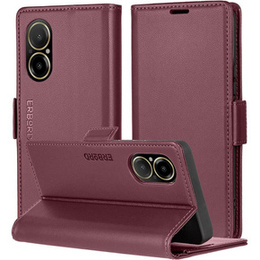 Etui do Realme C67 4G, ERBORD Glossy Litchi, portfel z klapką, czerwone