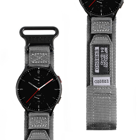 Pasek Nylonowy ERBORD MP84 Uniwersalny 22mm, Szary