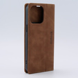 Case for iPhone 15 Pro, ERBORD Vintage, wallet with flap, brown