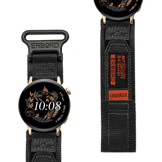 Pasek Nylonowy ERBORD MP84 Uniwersalny 20mm, Czarny