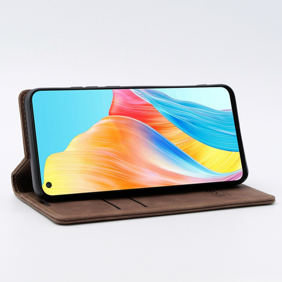 Etui do Oppo A78 4G, ERBORD Vintage portfel z klapką, kawowe