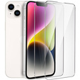 2x Tempered Glass for iPhone 14, ERBORD 9H Hard Glass for phone screen