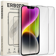 2x Tempered Glass for iPhone 14, ERBORD 9H Hard Glass for phone screen