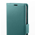 Case for Samsung Galaxy A16, ERBORD Glossy Litchi, wallet with flap, green