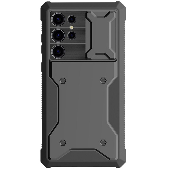 Etui do Samsung Galaxy S24 Ultra, ERBORD Rugged MagSafe Case, czarne (dwie ramki)