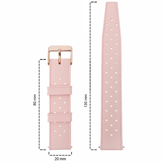 Pasek Silikonowy ERBORD Uniwersalny 20mm, Tropic, różowy / różowo złota klamra