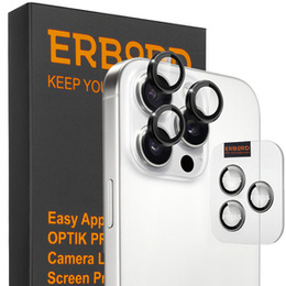 2x ERBORD OPTIK Pro Camera Tempered Glass for iPhone 16 Pro / 16 Pro Max, black