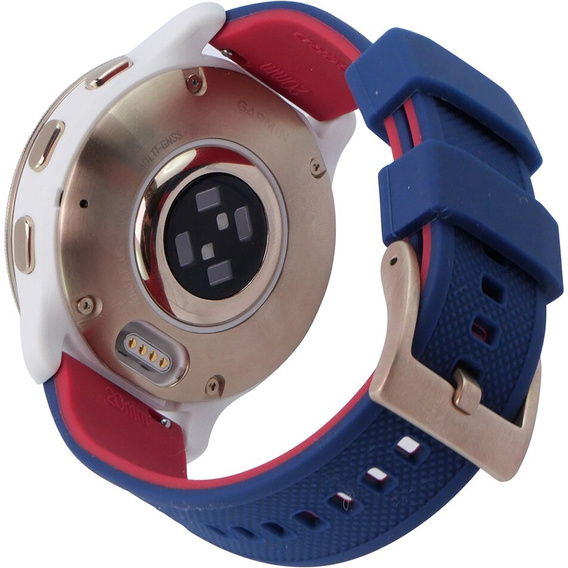 Pasek Silikonowy ERBORD Uniwersalny 20mm, Dual Color, niebieski / czerwony / różowo złota