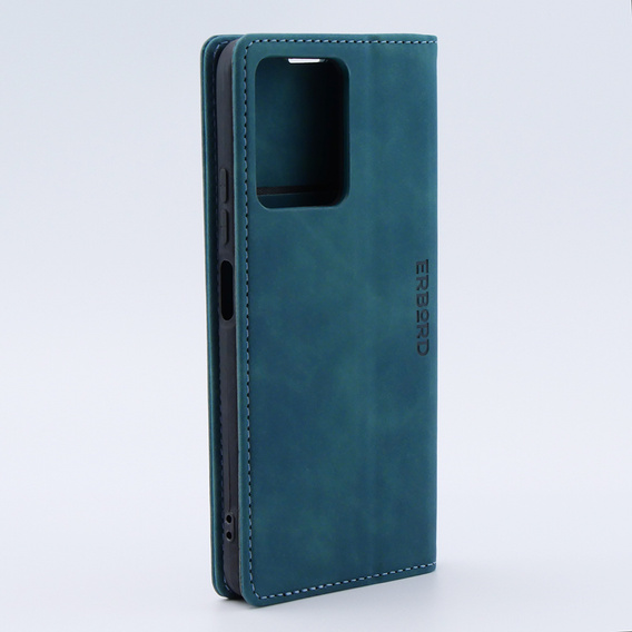 Case for Xiaomi Redmi Note 12 4G, ERBORD Vintage, wallet with flap, blue